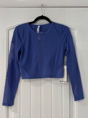 Lululemon Mesh Panelled Training Long Sleeve Shirt Wild Indigo